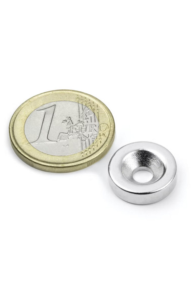 Magnitech Μαγνητικός Δίσκος Φ15x4x4.5mm με Εσοχή, Νεοδυμίου, Βόρεια Πλάκα, Δύ...