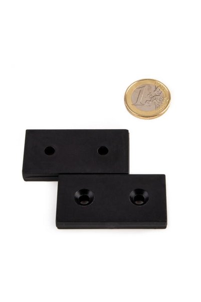 Magnitech Ορθογώνιος Μαγνήτης Νεοδυμίου 51x25x8mm με Εσοχή για Βύθιση, με Μαύ...