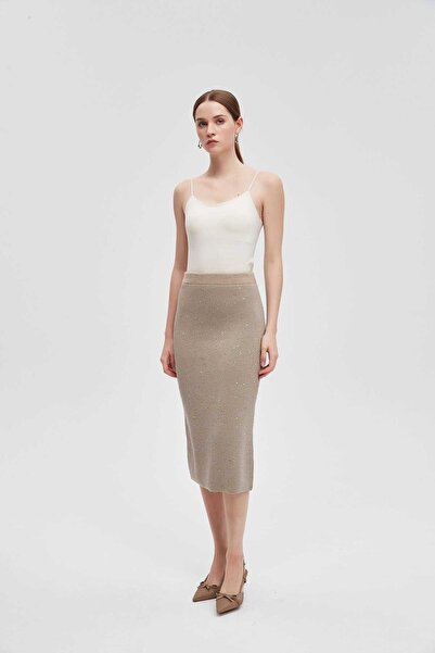 Livia Women's Knee-Length Shimmer-Detail Skirt