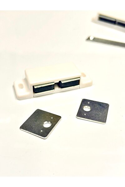 Magnitech Μαγνήτης Επίπλων Δίφυλλης Πόρτας Λευκός 59x21x13.5mm Φερρίτης 2.2kg