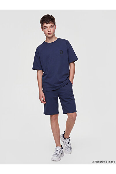 LC Waikiki Two Mt Shop Quality Lcw Kids Navy Blue Boys' Printed Shorts