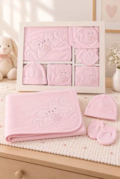 Pina Kids Baby Girl Squirrel Embossed Newborn Hospital Discharge 10-Piece Bod...