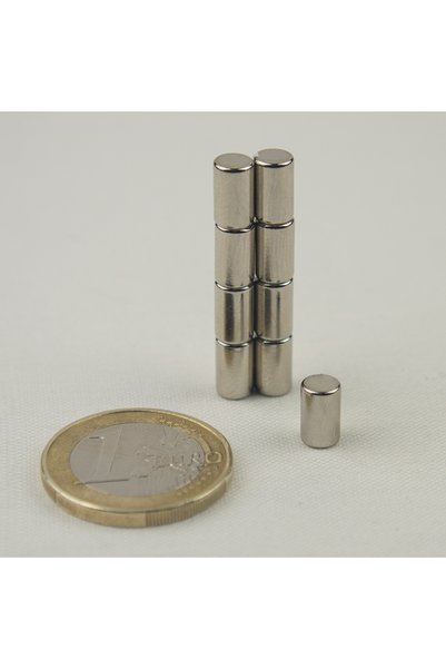 Magnitech Κυλινδρικός Μαγνήτης Φ5x8mm Νεοδυμίου Δύναμη Έλξης 970gr