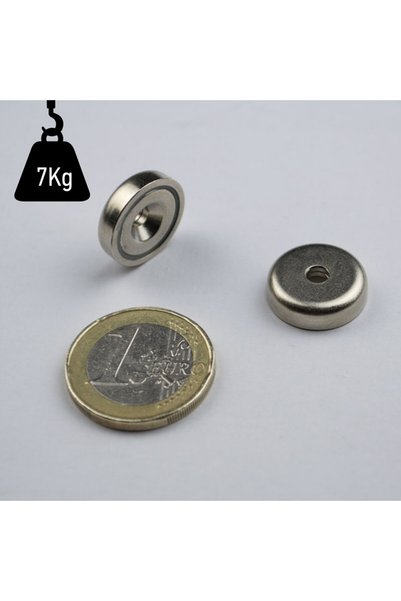 Magnitech Μαγνητική Βάση Νεοδυμίου F16x4.5x3.5mm με οπή βυθισμένη, Δύναμη έλξ...