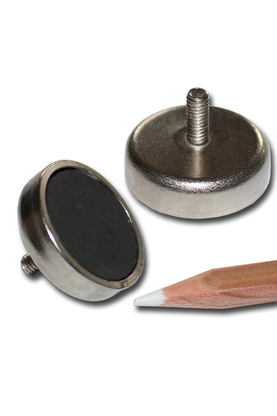 Magnitech Μαγνητική Ράβδος Ποδιού Φ32x7mm x M4 Φερρίτης Δύναμη Έλξης 8kg