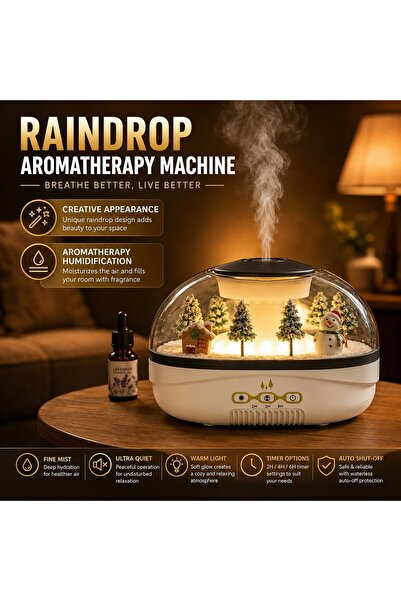 Generic Raindrop Micro Landscape Aroma Diffuser, Desktop Essential Oil Ultrasonic Mist Humidifier for Office & Home Use