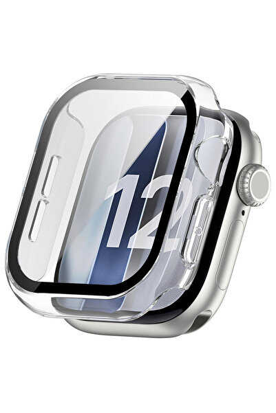 Nezih Case Apple Watch Seri 12 46mm Uyumlu Sert PC Ekran ve Kasa Koruyucu