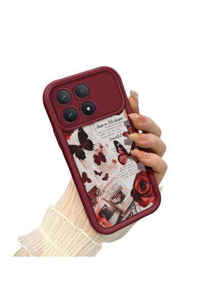 CHICASELUX Poco F8 Pro 5g Compatible Rose and Butterfly Case, Retro Collage B...
