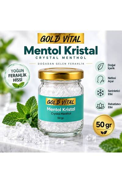 Saf Kristal Mentol 50g. | Pure Crystal Menthol | Katkısız & Doğal Sauna, Hamam, Buhar Banyosu