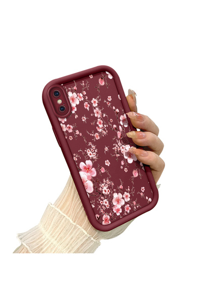 CHICASELUX حافظة أنيقة متوافقة مع iPhone X/XS على شكل زهرة الكرز، تصميم Fresh...