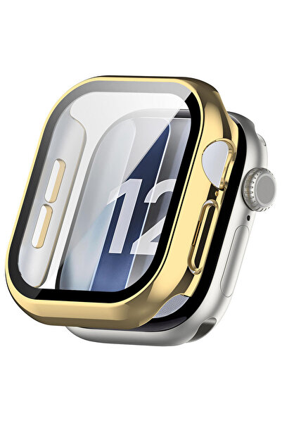 Nezih Case Apple Watch Seri 12 46mm Uyumlu Shine Parlak Ekran ve Kasa Koruyucu