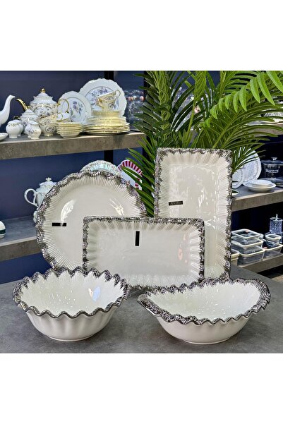 ROY KING Line Osg 5 Piece Silver Serving Presentation Set