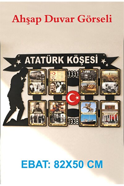 turuncufabrika Ahşap Atatürk Köşesi Okul Sınıf Duvar Panosu Dekoratif Kronolo...