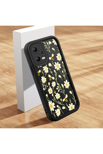 quırkshıeld Redmi Note 12 5G Uyumlu Kır Papatyası ve Arı Baskılı Kılıf, Solma...