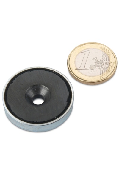 Magnitech Μαγνήτης Ποδιού Φ32x7x5.5mm με Κωνική Οπή, Φερρίτης, Δύναμη Έλξης 7...