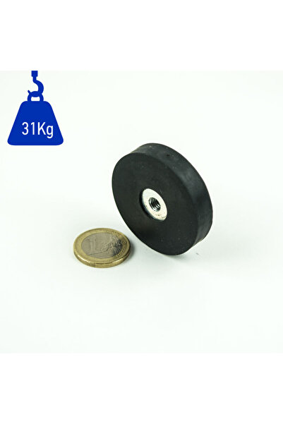Magnitech Μαγνήτης Νεοδυμίου με Ελαστική Βάση Φ45x10mm x Εσωτερικό Σπείρωμα M...