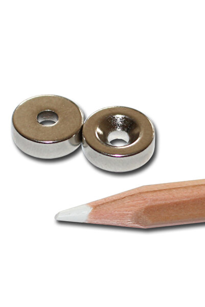 Magnitech Μαγνητικός Δίσκος Φ12x4x3.5mm με Εσοχή Βόρειας Πλευράς Νεοδυμίου, Δ...