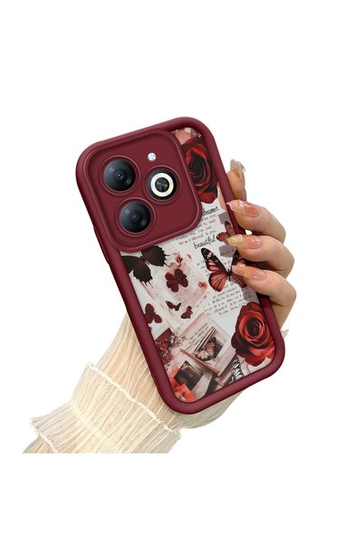 CHICASELUX حافظة على شكل وردة وفراشة متوافقة مع هاتف Tecno Spark 20/20C، تصمي...