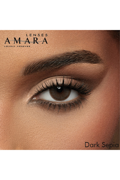 Amara عدسات لاصقة ملونة ليوم واحد بلون بني داكن - 10 عدسات