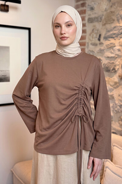 Salih Çelebi Slit Gathered Tunic 13231 - Vi̇zon