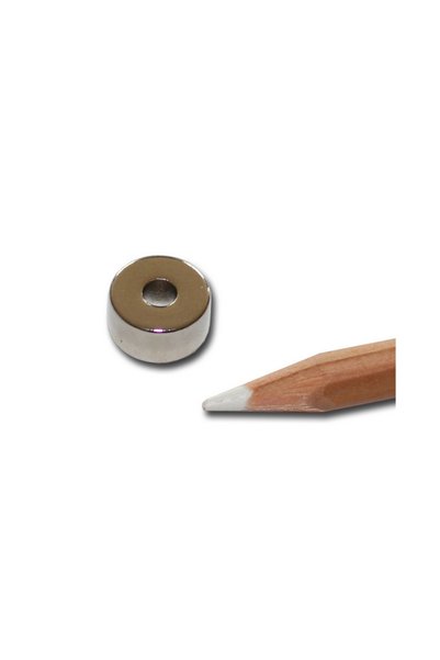 Magnitech Μαγνήτης Φ12x6x4mm Νεοδυμίου με οπή, Δύναμη έλξης 3.1kg