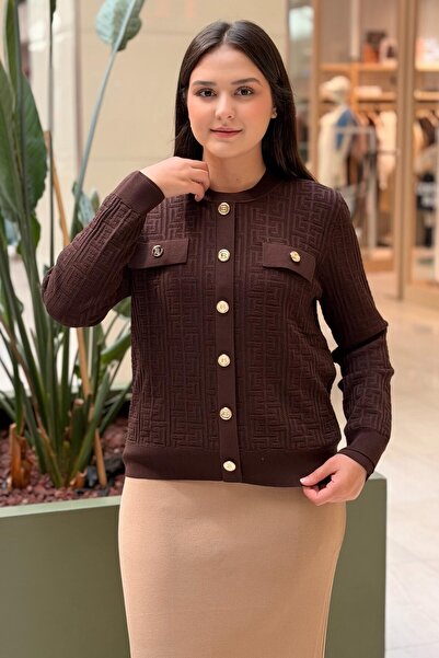 Ghisa Greek Patterned Knitwear Cardigan
