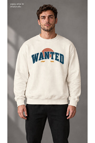 caddekombin Men's Retro Sun Figured Wanted Printed Crew Neck Casual Regular F...
