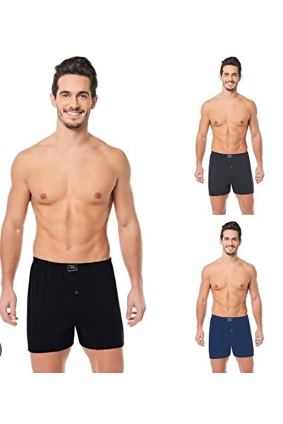 5'li Erkek Penye Boxer-LACİVERT