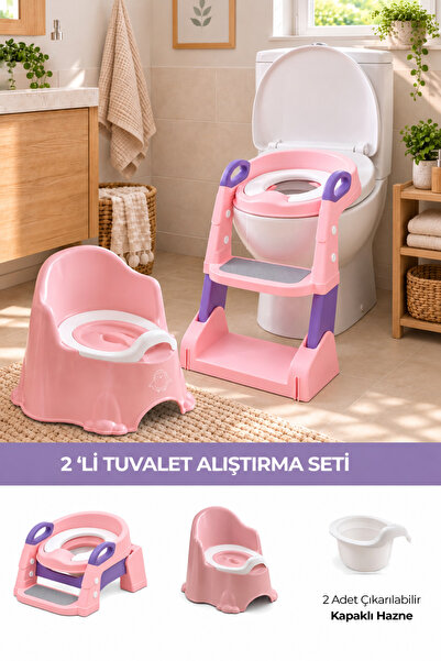 Wumboo 2'li Tuvalet Eğitim Seti- Basamaklı Klozet Adaptörü,Taşınabilir Lazıml...