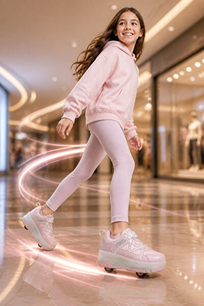 Kinetix LV-3855 Anatomik Kız Çocuk Tak Çıkar Tekerlekli Sneaker Aklıllı Bağcı...