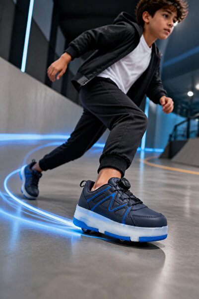 Kinetix LV-3711 Anatomik Erkek Çocuk Tak Çıkar Tekerlekli Sneaker Aklıllı Bağ...