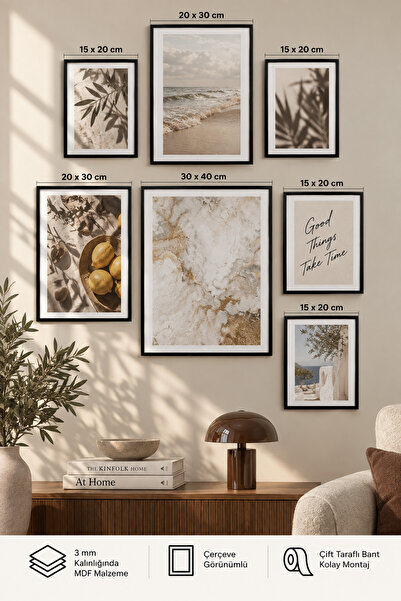 UNT 7-Piece Frame-Looking Modern Painting Set |   Living Room, Office, Kitche...
