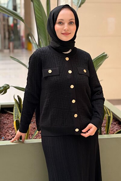 Ghisa Greek Patterned Knitwear Cardigan