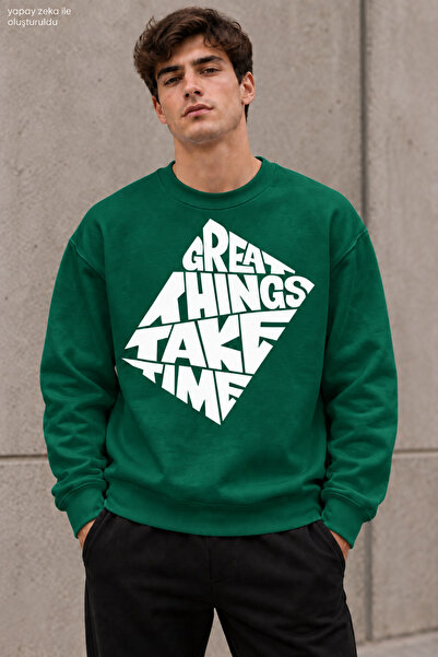 caddekombin Men's Black Geometric Lettering Printed Crew Neck Casual Regular ...