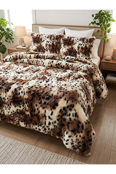 Merinos LEOPAR DESENLİ PELUŞ YORGAN ÇİFT KİŞİLİK