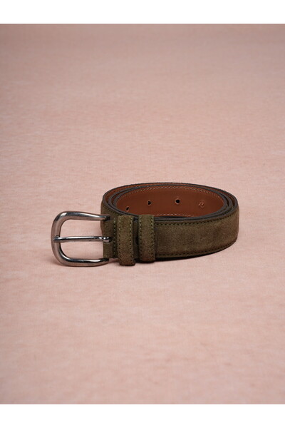 PAREZ 100% Genuine Suede Leather Classic Antique Nickel Buckle Belt 3 cm