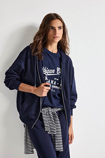 DeFacto Relax Fit Thick Navy Blue Women's Jacket C1809Ax/Nv251