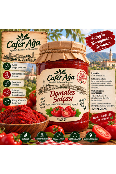 ca caferağa doğal salamura ürünleri DOMATES SALÇASI (1KG)