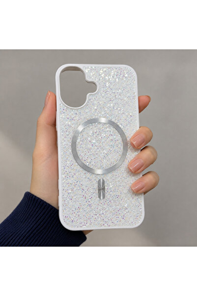 FİŞNEİLETİŞİM İPHONE 16 UYUMLU MAGSAFE ÖZELLİKLİ SİMLİ PIRLANTA TAŞLI KILIF (...
