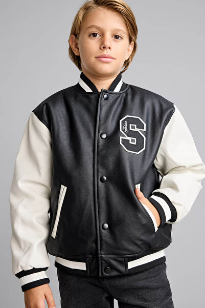 DeFacto College Collar Bomber Taffeta Coat for Boys G9514A826Au