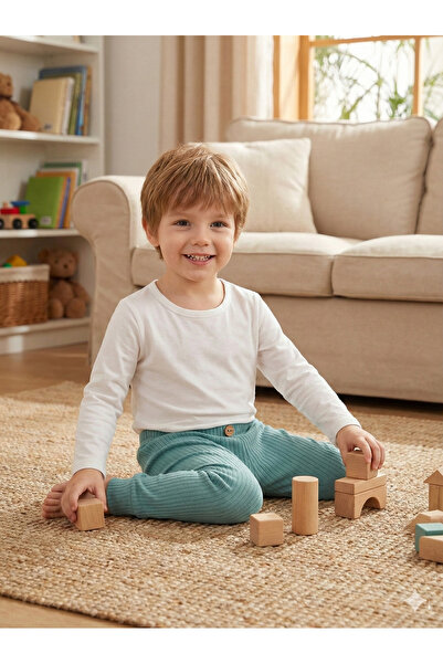 Momivi Kids بنطلون كاجوال للأطفال والرضع مصنوع من القطن بنسبة 100% مع خصر مطا...