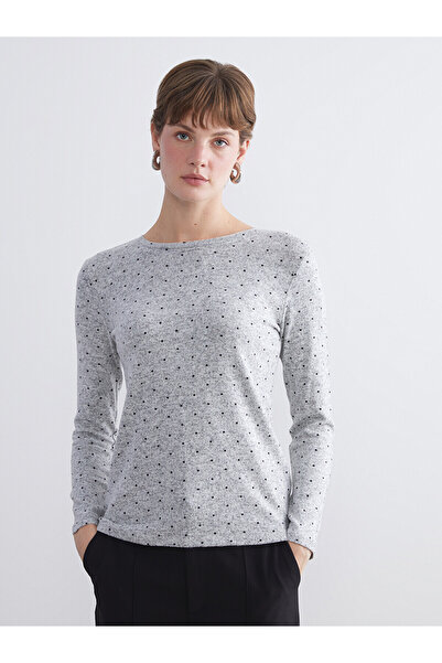 LC Waikiki Black Crew Neck Polka Dot Women's Bodysuit