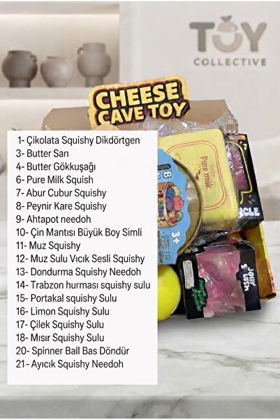 vattara Squishy Kutusu Box 21’Li Sukuşi Seti Trend Squishyler Çin Mantısı Butter Çilek Dondurma Ayıcık peynir tam liste Fotoğraflarda mevcut 21 Ürün