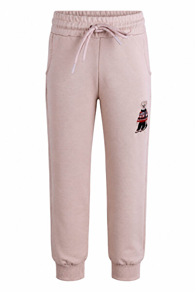 trender Bear Printed 2-Strap Beige Boys' Sweatpants 8079