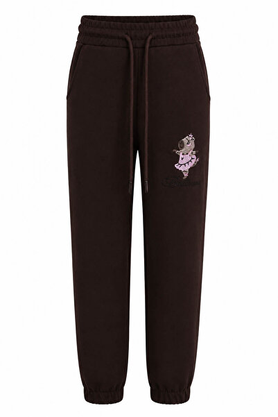 trender Ballerina Bear 2 Thread Brown Girls' Sweatpants 8073