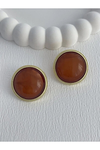 Luparadis Special Series Brown Bone Detail Patterned Edge Design Round Gold E...