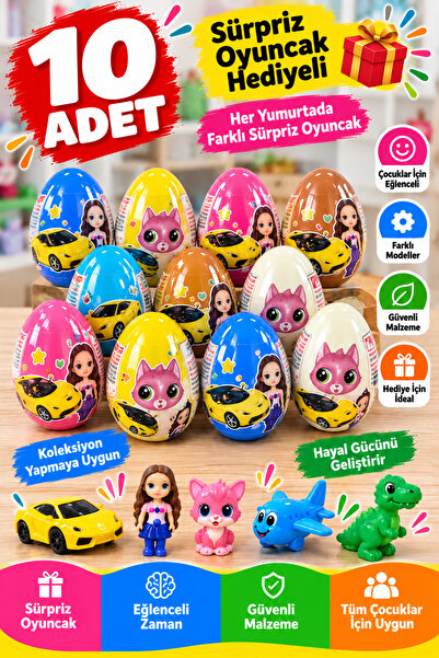 Emrah Gültekin 10 ADET Sürpriz Oyuncaklı Yumurta Seti – Eğlenceli Oyuncaklar,...