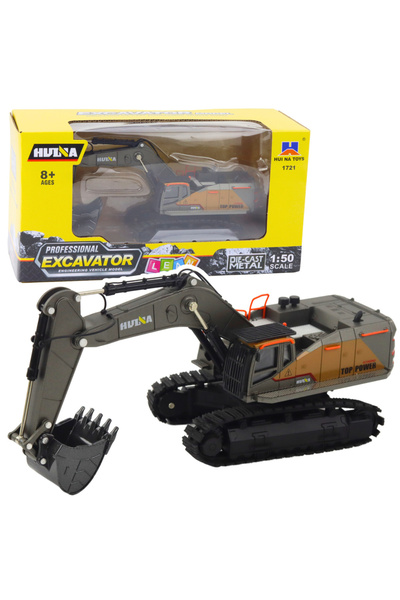 LEAN Excavator pe șenile Huina din metal cu cupă mobilă, negru, 1:50