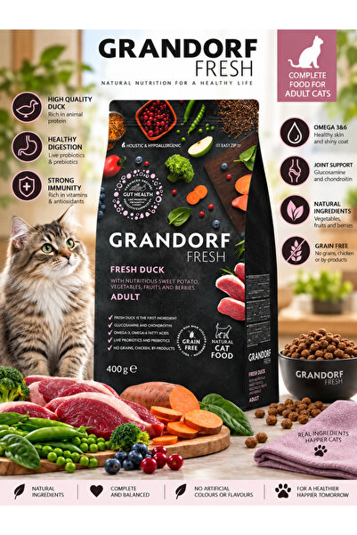 Grandorf Grandorf Fresh Dry Food for Adult Cats with Fresh Duck - Grain-Free ...