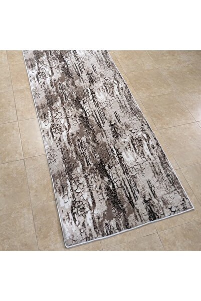 OEM Traversa Antiderapanta Maro cu Bej, Abstract, Latime 60 cm